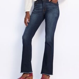 Democracy High Rise Itty Bitty More Bootcut Jeans with Frayed Hem Size 8